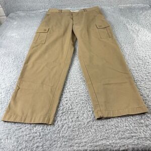 LL Bean Classic Fit Cargo Pants Tan Khaki Mens Size 35x30 Cotton